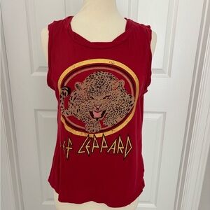 SO Red Leopard Graphic Muscle Tee